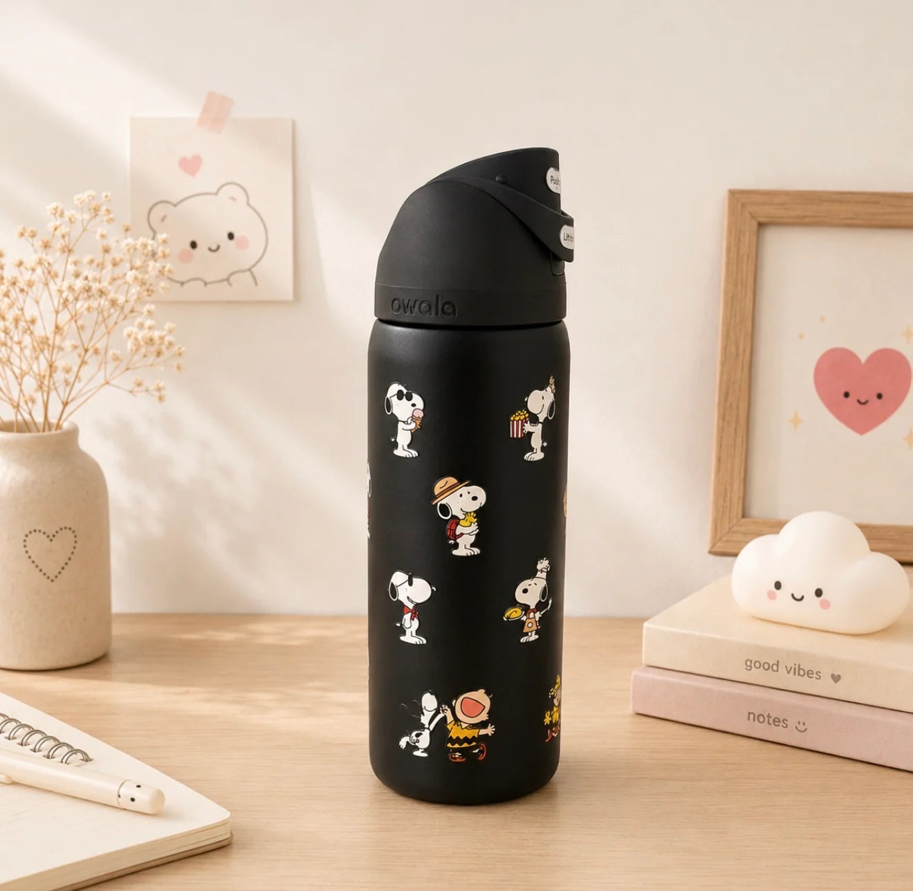 OWALA Snoopy de 32oz + Pajilla 2 en 1
