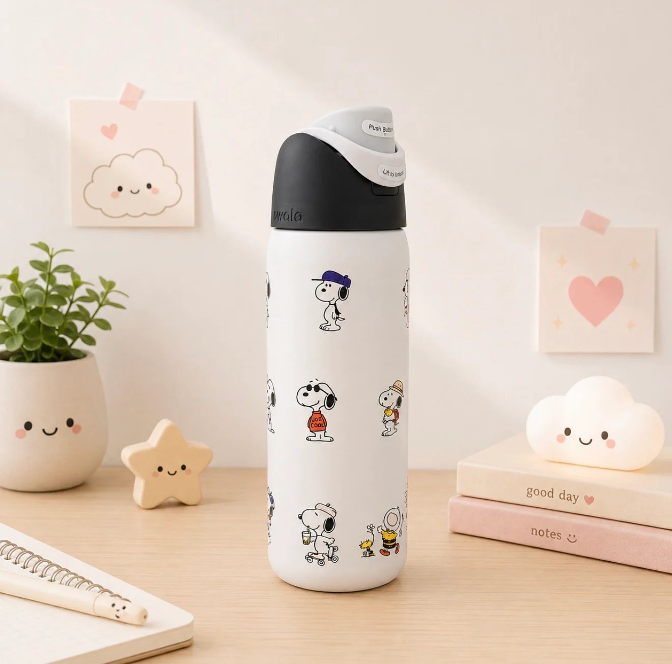 OWALA Snoopy de 32oz + Pajilla 2 en 1