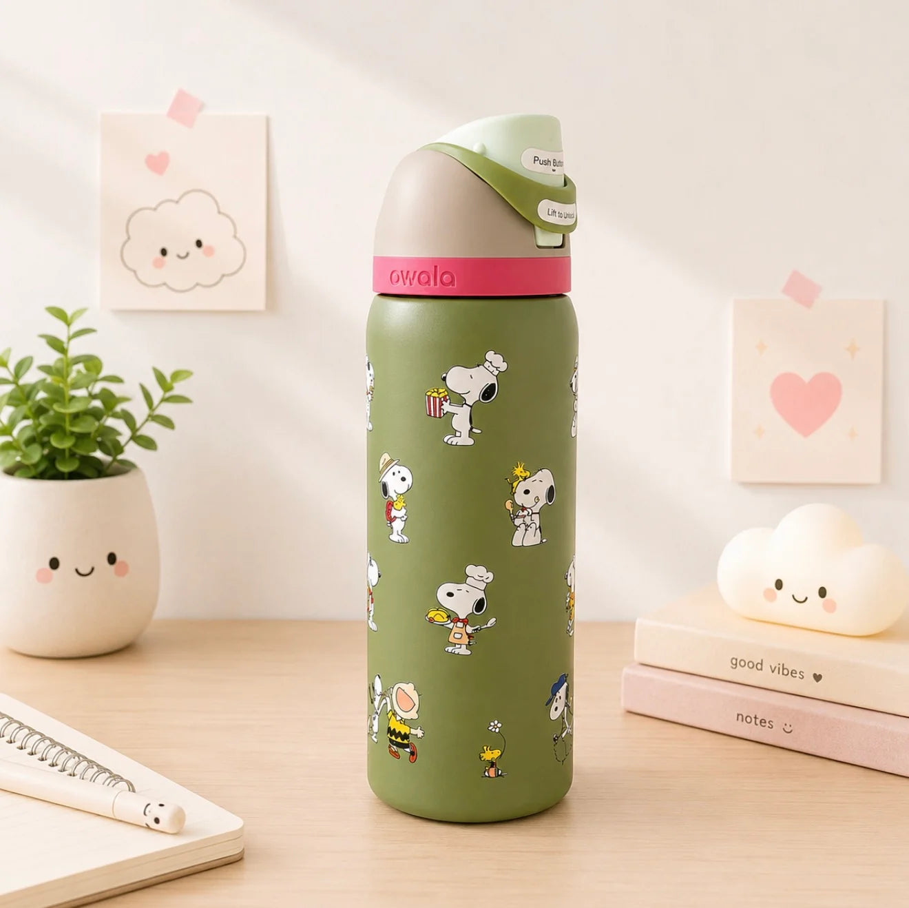 OWALA Snoopy de 32oz + Pajilla 2 en 1