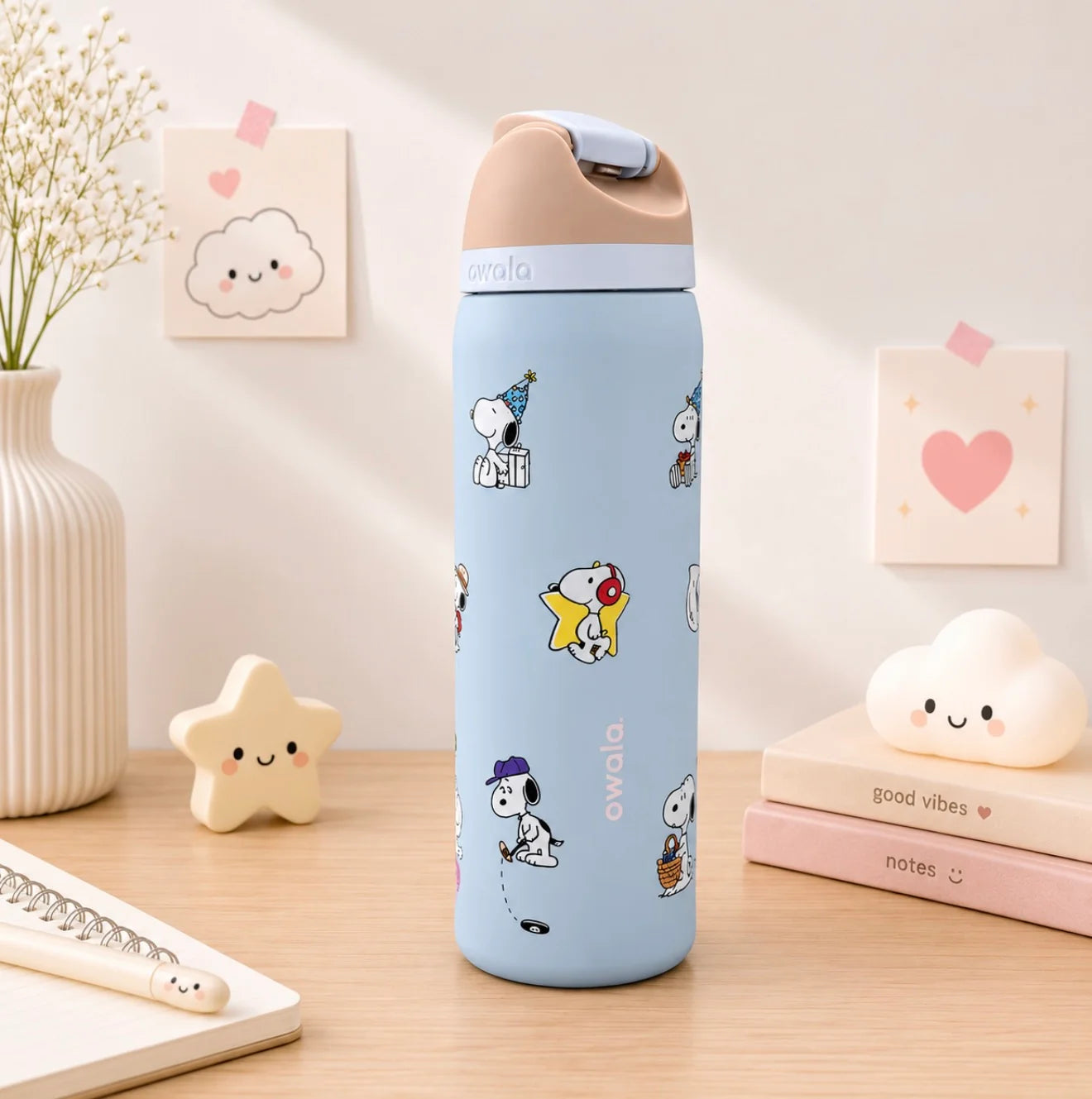OWALA Snoopy de 32oz + Pajilla 2 en 1