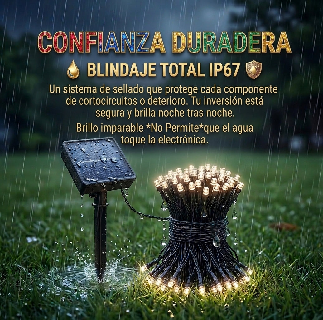 Luces Navideñas con Panel Solar 30 Metros