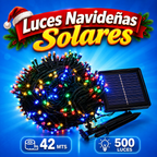 Luces Navideñas Solares de 42 Metros / 500 LEDs Multicolor
